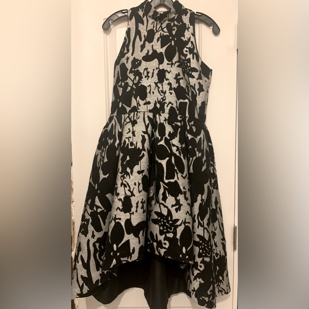 Zoe Ltd. Black and Silver Hi-Lo Dress, Size 16